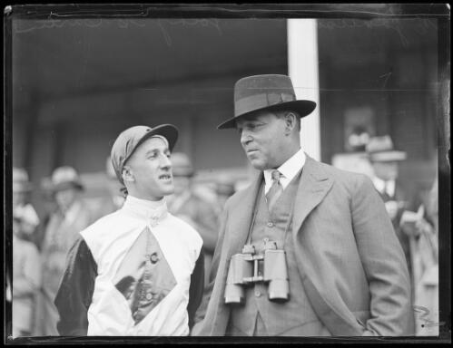 Race horse trainer Mr J.T. Jamieson and jockey Mr M. McCarten, New South Wales, ca. 1930 [picture]