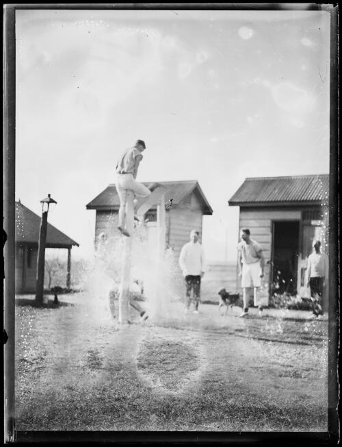 Inmates from Emu Plains Prison Farm playing with water, New South Wales, ca. 1933, 2 [picture]