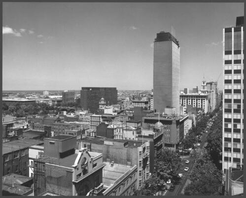 [An elevated view of] Collins Street from Spring Street, Melbourne, 1967 [1] [picture] / Wolfgang Sievers