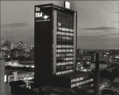 Rear view, T.A.A. building, Melbourne, Victoria, architects: Norris, Marcus & Allison, 1966 [picture] / Wolfgang Sievers