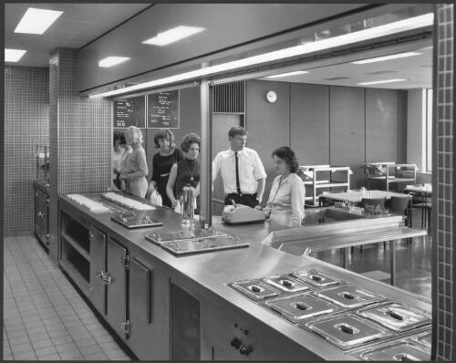 Canteen at [Trans Australia Airlines] T.A.A., Melbourne, Victoria, 1966, architects Norris Marcus and Alison [picture] / Wolfgang Sievers