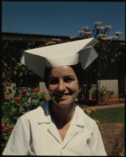 Hamersley Iron employee, [nurse], Western Australia, 1974 [transparency] / Wolfgang Sievers