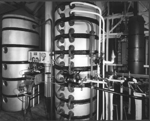 Wine making machinery at Orlando Winery, Rowland Flat, South Australia, 1966, 3 [picture] / Wolfgang Sievers