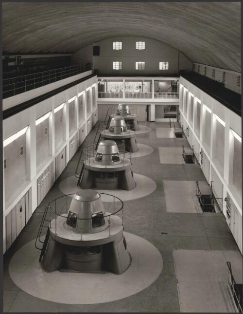 Snowy Mountains Scheme T-1 Station interior, near Tumut, New South Wales, 1960, 1 [picture] / Wolfgang Sievers