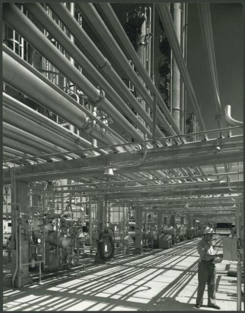 Pipelines at the Mobil [Stanvac] Altona Refinery, Altona, Victoria, 1956 [3] [picture] / Wolfgang Sievers
