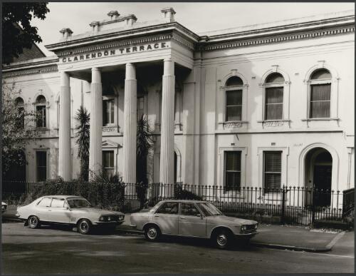 Front entrance of Clarendon Terrace, Clarendon St., East Melbourne, 1977, 4 [picture] / Wolfgang Sievers