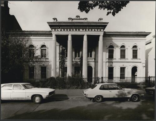 Front entrance of Clarendon Terrace, Clarendon St., East Melbourne, 1977, 5 [picture] / Wolfgang Sievers
