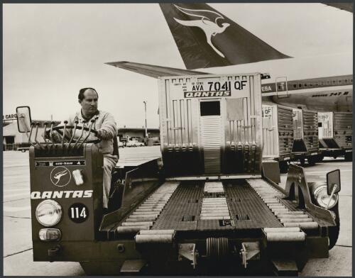 Qantas air freight containers, Mascot Airport, Sydney, ca.1973, 2 [picture] / Wolfgang Sievers