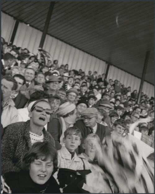 Crowd in the stands, Moorabbin football stadium, Victoria, 1965, 2 [picture] / Wolfgang Sievers