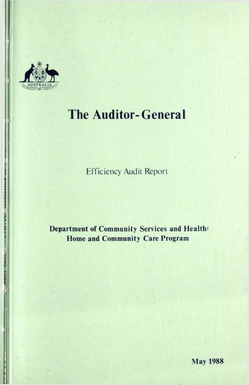 Department of Community Services and Health : Home and Community Care Program / the Auditor-General