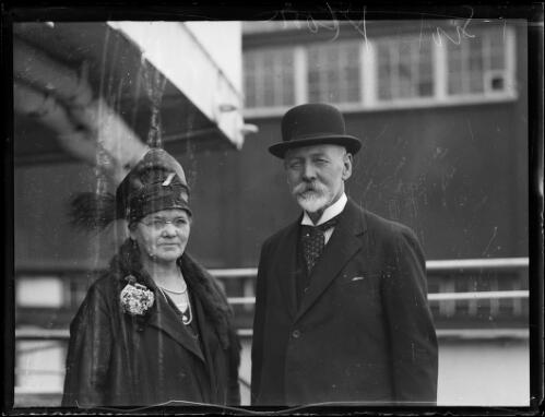 Former Prime Minister Sir Joseph Cook with wife Mary Cook on a ship, New South Wales, ca. 1920s [picture]