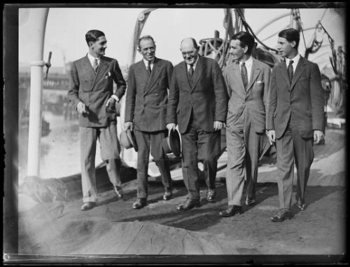 Captain Frank Hurley with members of his film producing company, New South Wales, 9 February 1926, 1 [picture]