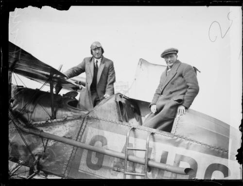 Aviators Captain Gordan Wilson and Frank Buchan in their Bristol Tourer at Mascot, Sydney, 1928 [picture]