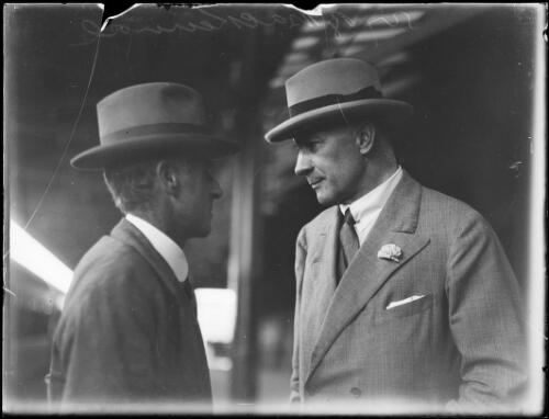 Sculptor Sir Edgar Bertram MacKennal and another man, New South Wales, ca. 1926, 1 [picture]