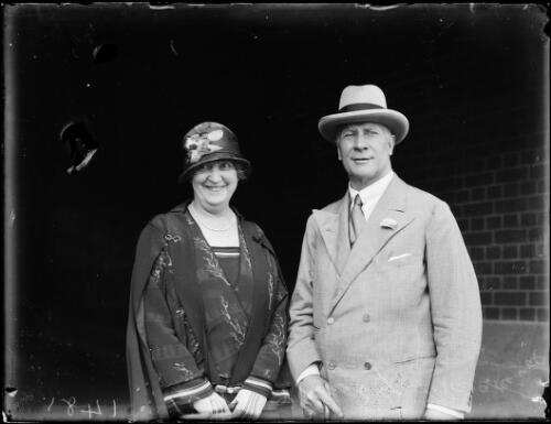 Sir Edgar Bertram Mackennal standing with his wife Lady Annabella Bertram Mackennal, New South Wales, ca. 1926 [picture]