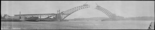 Panorama of Sydney Harbour Bridge under contruction, Sydney, 4 July 1930 [picture] / EB Studios