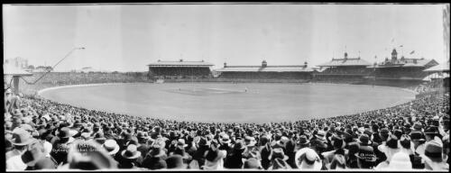 Panoramic view of first Test match, Sydney Cricket Ground, 18 December 1920, 1 [picture] / EB Studios