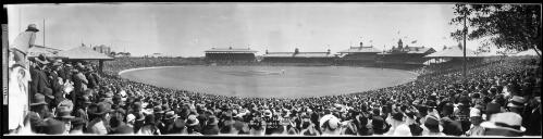 Panoramic view of first Test match, Sydney Cricket Ground, 18 December 1920, 2 [picture] / EB Studios