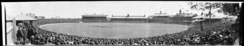 Panoramic view of first Test match, Sydney Cricket Ground, 18 December 1920, 4 [picture] / EB Studios