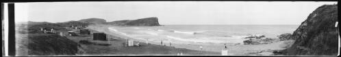 Panorama of beachgoers at Avalon Beach, New South Wales, ca. 1925 [picture] / EB Studios