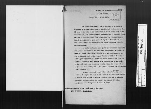 Peace Conference of 1919-1920. Original correspondence, 1919 [microform]/ as filmed by the AJCP