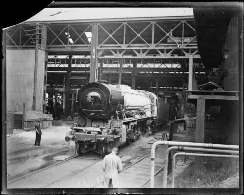 A recently completed D57 class goods steam locomotive readied for running trials at Clyde Engineering railroad yard, Granville, New South Wales, ca. 1927, 2 [picture]