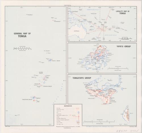 General map of Tonga [cartographic material] / produced by Dept. of Lands and Survey for J.I.B. (NZ)