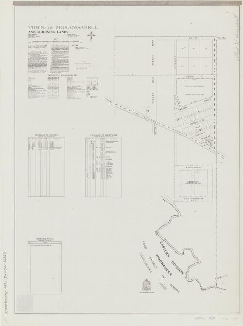 Town of Morangarell and adjoining lands [cartographic material] : Parish - Morangarell, County - Bland, Land District - Grenfell, Shire - Bland / printed & published by Dept. of Lands Sydney