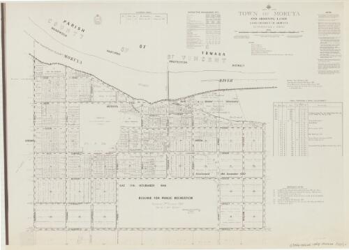 Town of Moruya and adjoining lands [cartographic material] : Land District of Moruya, Eurobodalla Shire : within Parish of Moruya, County of Dampier, Eastern Division N.S.W. / compiled, drawn and printed at the Department of Lands, Sydney, N.S.W