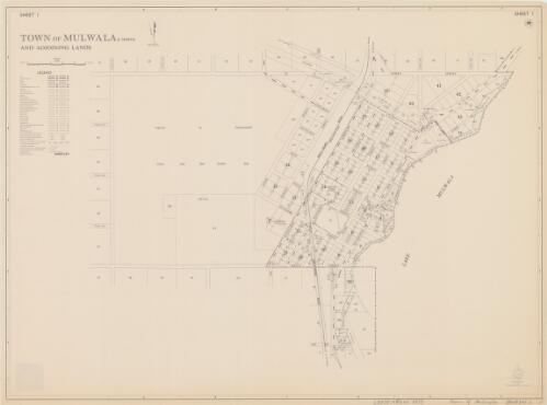 Town of Mulwala and adjoining lands [cartographic material] : Parish - Mulwala, County - Denison, Land Board District - Corowa, Land District - Corowa, Shire - Corowa / printed & published by Dept. of Lands Sydney