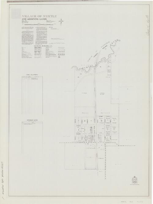 Village of Myrtle and adjoining lands [cartographic material] : Parish - Myrtle, County - Richmond, Land District - Casino, Shire - Copmanhurst  / printed and published by Dept. of Lands Sydney