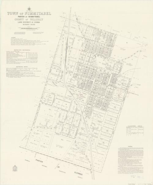 Town of Nimmitabel [cartographic material] : Parish of Nimmitabel, County of Wellesley, Land District of Cooma, Monaro Shire / compiled, drawn & printed at the Department of Lands