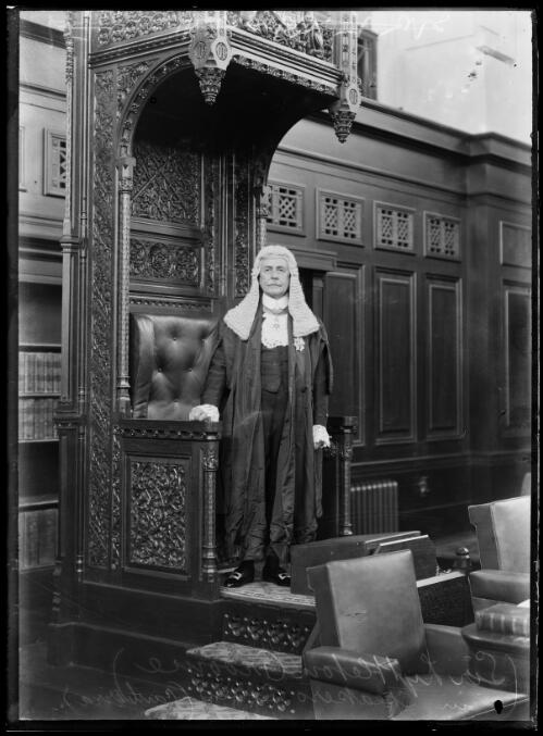 Sir Littleton Groom in Speaker's robes, Canberra, ca. 1930 [picture]