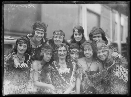 Female members of the Maiata Maori Choir in traditional dress on the deck of a boat, New South Wales, 2 [picture]
