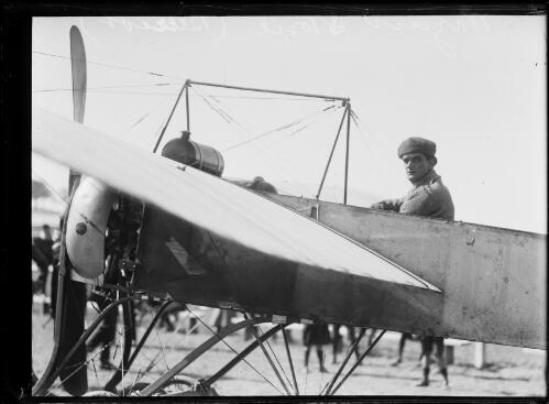 American aviator Wizard Stone in the cockpit of a Blériot monoplane, New South Wales, 1912 [picture]