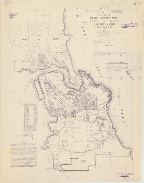 Map of the village of Noorooma and suburban lands : Parishes of Noorooma & Wagonga, County of Dampier, Land District of Moruya, Eurobodalla Shire, N.S.W. / compiled, drawn and printed at the Department of Lands, Sydney, N.S.W