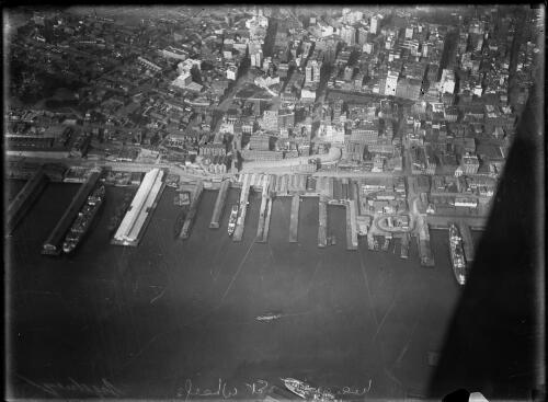 Aerial view of Darling Harbour and surrounding wharves at Sydney, ca. 1933 [picture]