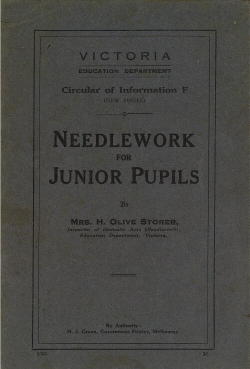 Needlework for junior pupils / by Mrs. H. Olive Storer