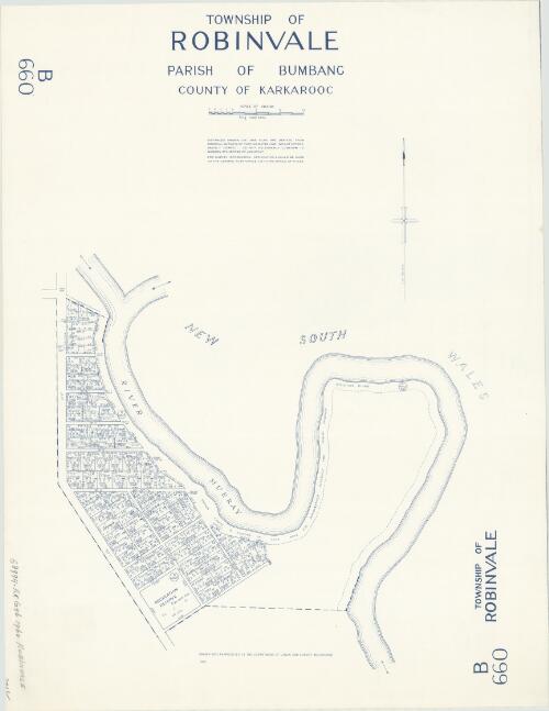Township of Robinvale, Parish of Bumbang, County of Karkarooc [cartographic material] / drawn and reproduced at the Department of Lands and Survey, Melbourne