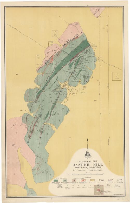 Geological map of Jasper HIll, Murchison Goldfield [cartographic material] / by F.R. Feldtmann