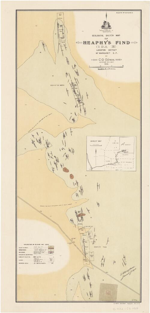 Geological sketch map of Heaphy's Find (Ida H) Laverton District, Mt. Margaret G.F. [cartographic material] / C.G. Gibson