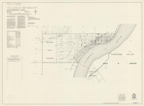 Village of Southgate and adjoining lands [cartographic material] : Parish - Southgate, County - Clarence, Land District - Grafton, Shire - Copmanhurst : within Division - Eastern, N.S.W