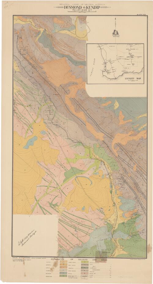 Desmond & Kundip, Phillips River G.F. [cartographic material] / Geological Survey of Western Australia ; geology by H.P. Woodward and H.W.B. Talbot