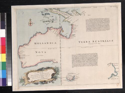 A Complete map of the Southern Continent [cartographic material] / survey'd by Capt. Abel Tasman & depicted by order of the East India Company in Holland in the Stadt House at Amsterdam ; E. Bowen, Sculp