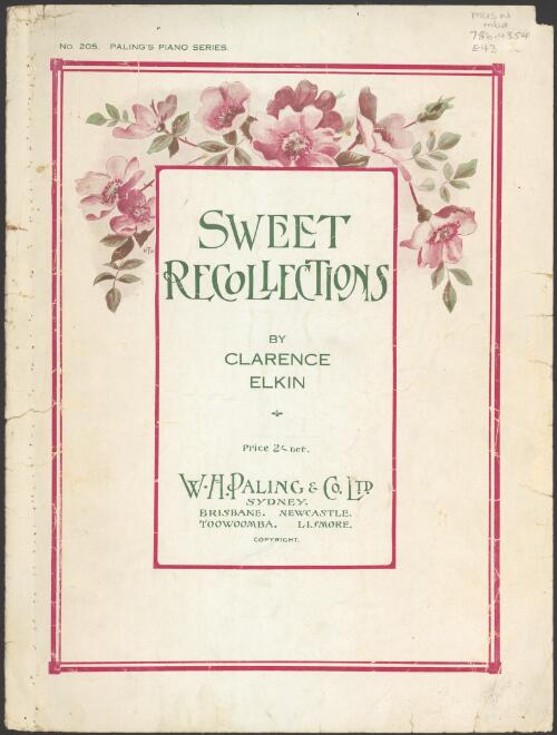 Sweet recollections [music] / by Clarence Elkin
