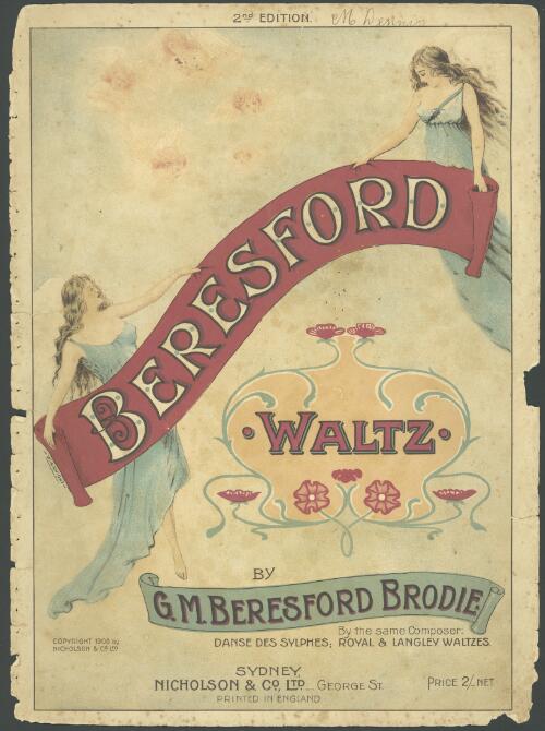 Beresford [music] : waltz / composed by G.M. Beresford Brodie