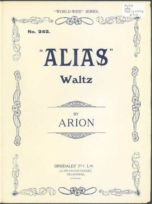 Alias [music] : waltz / by Arion