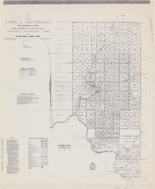Town of Tenterfield and suburban lands [cartographic material] : Land District of Tenterfield, Tenterfield Municipality & Shire / compiled, drawn & printed at the Department of Lands, Sydney, N.S.W