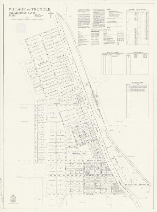 Village of Trundle and adjoining lands [cartographic material] : Parish - Trundle, County - Cunningham, Land District - Parkes, Shire - Goobang / printed & published by Dept. of Lands Sydney