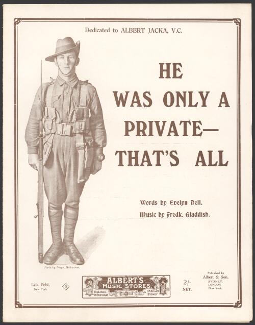 He was only a private, that's all [music] / words by W.L. Werden ; music by Fred'k E. Gladdish